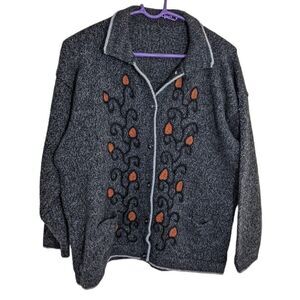 Creaciones Jean Paul Cardigan Sweater Alpaca Handmade Pockets Large
